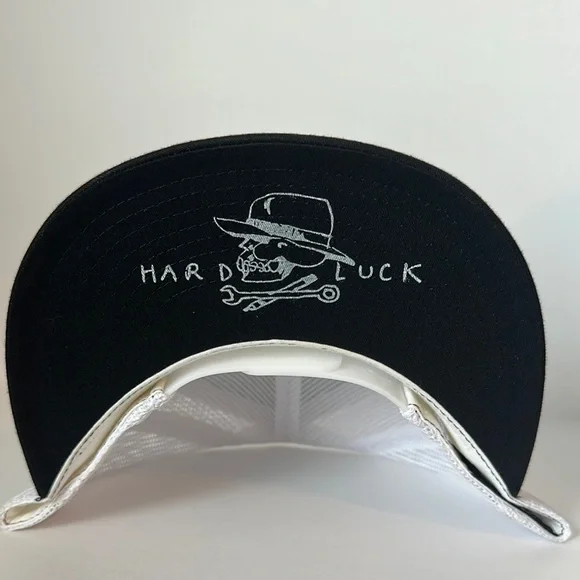 Hard Luck Black and White Trucker Hat - Picture 2 of 3